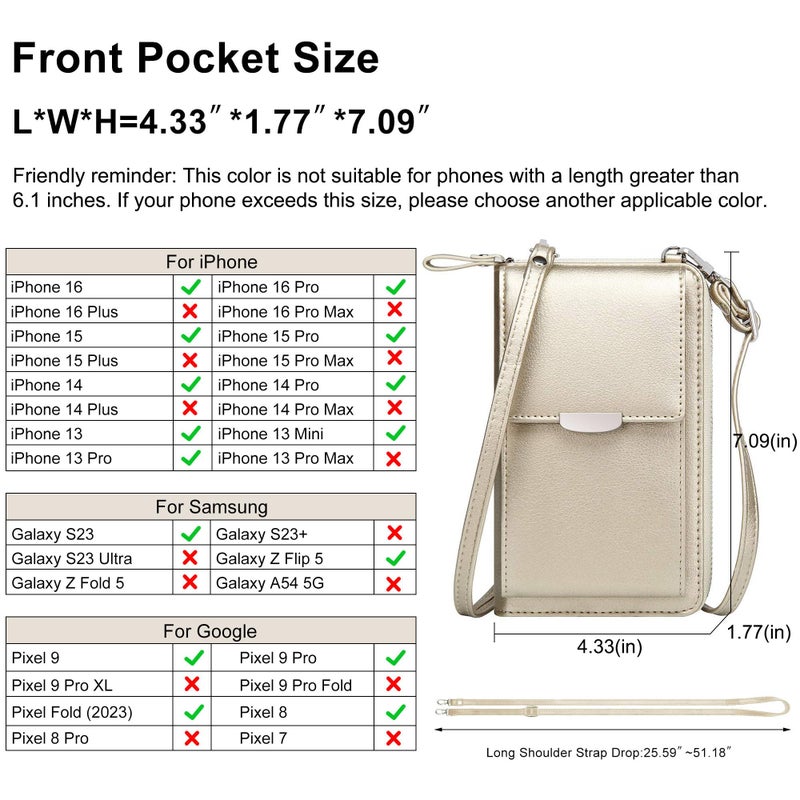 KUKOO Small Crossbody Bag Cell Phone Purse Wallet with Credit Card Slots for Women - Image 2